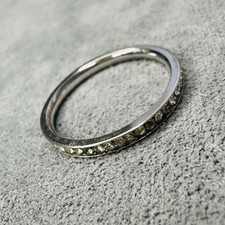 Ring versilbert Zirkonia rundum Größe 59 Damen Schmuck Geschenk