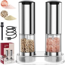 Elektrischer Salz & Pfefferstreuer Gewürzmühle Pfeffermühle Salzmühle - 2er Set