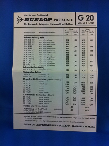 Dunlop preisliste fahrrad - dunlop,