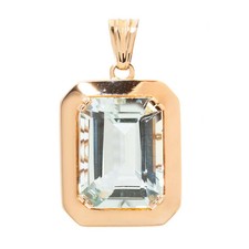 Aquamarin anhänger aus 585 - aquamarin,