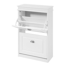 B-Waren Schuhkipper Schuhschrank mit 2 Klappen Schuhregal FSR78-W-bwaren