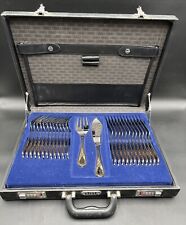 Ebel Fischbesteck Besteckkoffer Besteck 12 Personen Hartvergoldet #6000