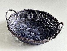 Korb zur Aufbewahrung, geflochten Deko 28x23cm Körbchen,dunkelblau-lila, Basket