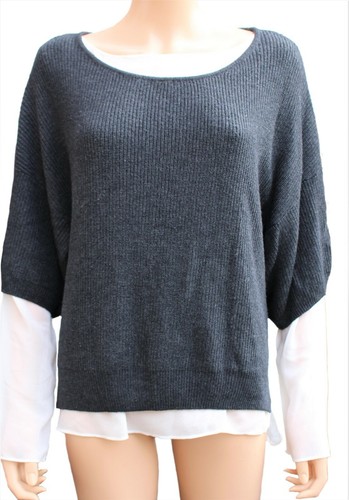 Damen grauer pullover - pullover, creme