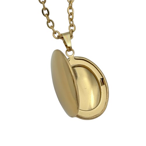 Medaillon kette gold edelstahl - medaillon,