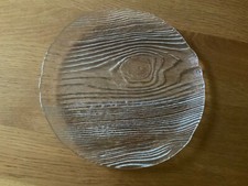 Vintage Riedel Glas Teller Kuchen Servierplatte Holzrelief Design Boda? Göran?