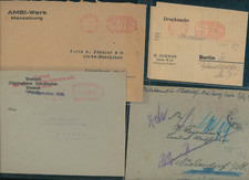 Dt.Reich Infla 4 Freistempel Weimar Berlin Faltbrief Markenlos Gitarre Musik