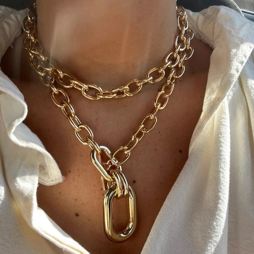 Goldfarbene dicke ketten punk - goldfarbene,