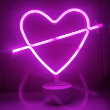 Neon LED Licht Herz mit Pfeil