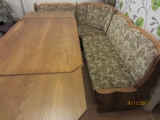 Eckbankgruppe Landhausstil Eiche hell Sitzecke Eckbank Tisch ausziehbar 2 Stühle