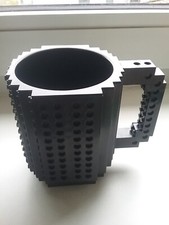 Schwarz LEGO kompatibler Bausteinbecher - Bausteine Becher/Tasse 12 cm