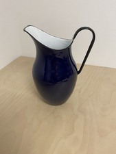 Emaille Wasserkrug Blau Antik 