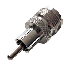 Adapter  Cinch Stecker auf PL259 Buchse  / CB Funk, BOS, UHF