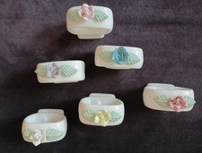 Top weiße Porzellan Serviettenhalter Serviettenringe mit farbigen Röschen