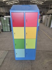 C+P Schließfachschrank Locker 8 Abteile bunt abschließbar Metall