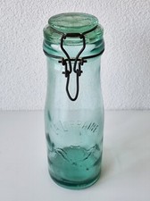 Schönes grünes La lorraine Vorrat / Einmachglas shabby chic France um 1900 - N18