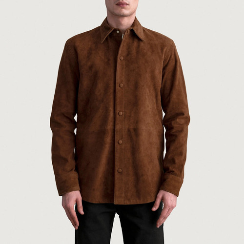 Braune leder hemdjacke für - braune,