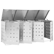 Mülltonnenbox Müllbox Mülltonnenverkleidung Edelstahl für 1-4er Tonnen Anbaubox