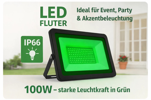 Led außenstrahler 100w grün - led,