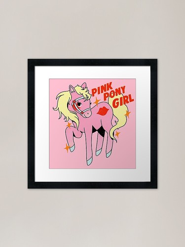 Rosa pony mädchen - rosa, gerahmter
