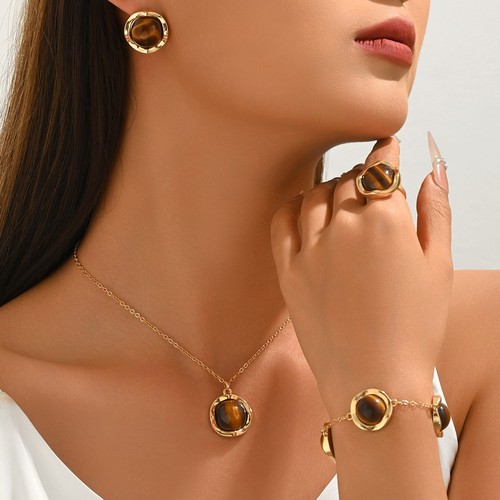 Tigerauge schmuckset - tigerauge,