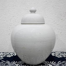 Porzellan Vase Deckel Vase Weiss chinesisch schlicht retro antil Stil