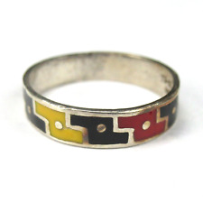 Designer Ring 925 Sterling Silber Mexiko wohl emailliert Taxco Mexico RG53