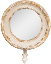 Clayre & Eef 62S304 Wandspiegel mit Lampe Shabby Chic Beige 38x14x47 cm E14