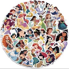 50x Disney Prinzessinen Sticker Set Kinder Geburtstag Aufkleber Geschenk Basteln