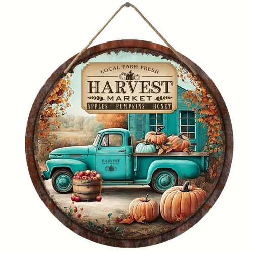 Holzschild rund farm - farm, markt