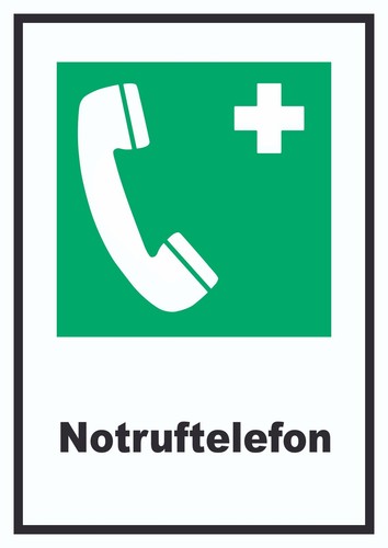 Notruftelefon schild - notruftelefon,