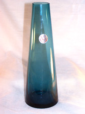 Hirschberg petroleumgrüne ART-decoGlas-Vase, Design Prof. Braun-Feldweg, H. 25cm