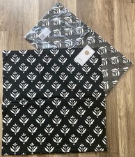 NEU 2er Set H&M Kissenhülle 59 x 50 cm BW m. RV Dunkelblau m. wei