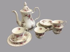 Royal Albert Lavender Rose coffee pot & 4 cups, saucers and cake plates