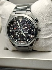 Rare All Black Titanium Citizen Attesa Radio Solar Chronograph Watch