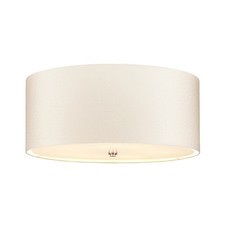 Deckenleuchte Schlafzimmer Wohnzimmer Creme Chrom rund Ø56cm 5x E27 Deckenlampe