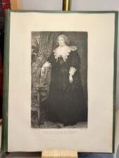 Schwarz gekleidete Frau Spitzenkragen 1885 Stahlstich A van Dyck W Unger Kunst