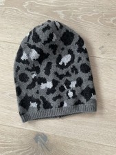Leo-Mütze Beanie aus Kaschmir in Grau/Schwarz von Zwillingsherz One Size