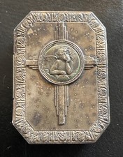 antike Dose Schachtel Etui für Rosenkranz in Buchform mit Engel / Putti