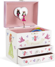Jewelkeeper Prinzessin Spieluhr Schmuckkästchen 2 Schubladen Schmuckschatulle   