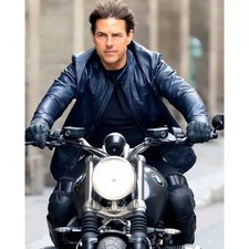 Tom Cruise Echt Lammleder NEU Lederjacke Mission Impossible 6 Bikerjacke