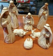 Weihnachtskrippe Krippe 8 St Weiß Gold Porzellan