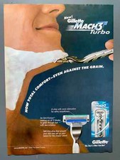 Gillette Mach 3 Turbo Rasierer Original 2002 Vintage Advert Werbung Reklame