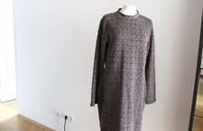 Esprit Boucle-Kleid L(XL) rot schwarz Strick-kleid tweed Langarm tailliert