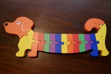 Play Tive Junior Hund Zahlen Puzzles Spielzeug aus Holz