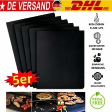 5x Grillmatte BBQ Antihaft Grillmatten Gasgrill Dauerbackfolie Backmatte DHL