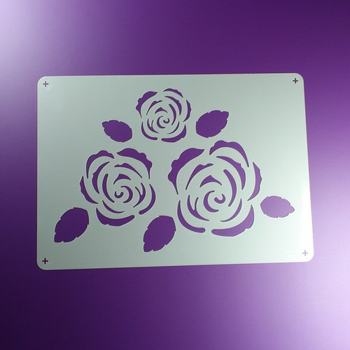Schablone rose blüten - a4,