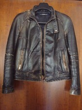 BIKERJACKE GAS, ECHTLEDER, GIUBBINO