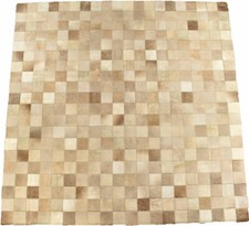 KUHFELL TEPPICH GRAU BEIGE