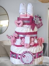 Windeltorte für Mädchen rosa